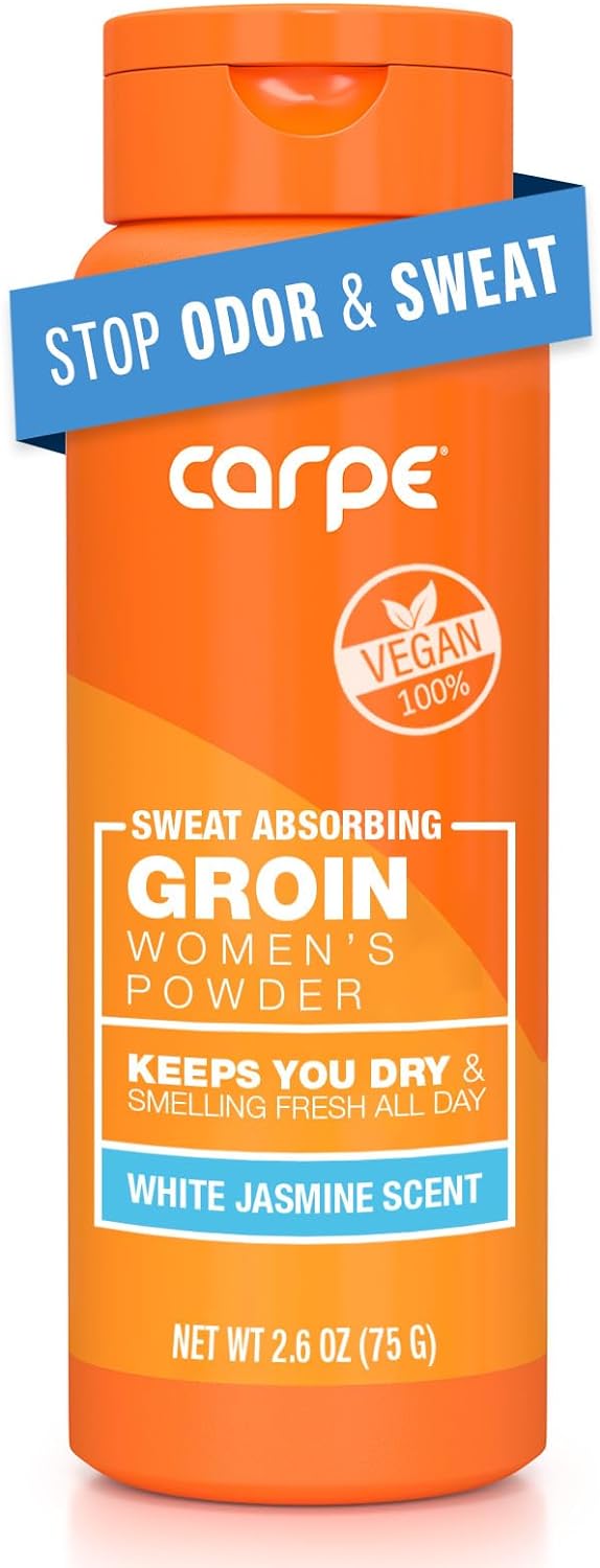 Carpe Sweat Absorbing Talc-Free Body Powder for Women.