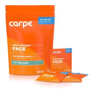 Carpe Sweat Absorbing Face Wipes (15 Facial Wipes).