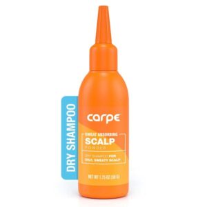 Carpe NEW. LARGER Sweat Absorbing Scalp Powder – Non Aerosol Dry Shampoo for Women & Men