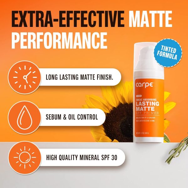 Carpe Matte Face Primer with SPF 30. Mineral Sunscreen for Oily Skin
