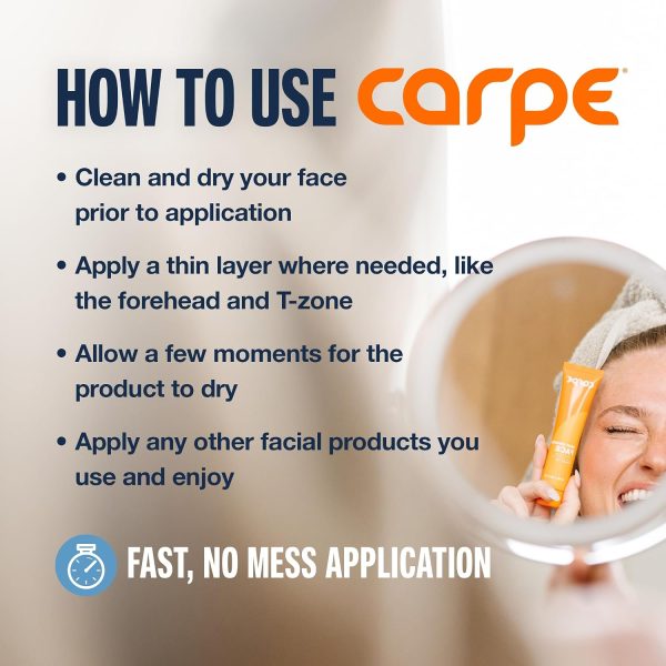 Carpe Sweat Absorbing Face Lotion for Oily Skin. Fragrance Free. 1.35 oz