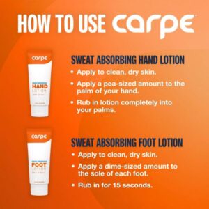 Carpe Sweat Absorbing Hannd and Foot Lotion Bundle.