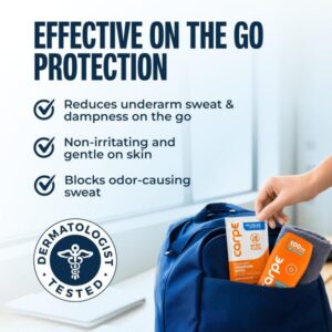 Carpe 100-hour Deodorant Antiperspirant + On-the-Go Wipes Bundle | Clinical Strength Underarm Antiperspirant + 15 On-the-Go Wipes.